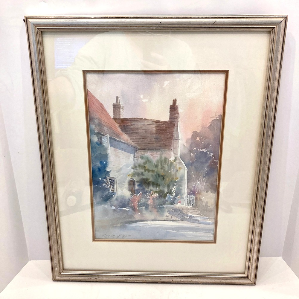 Linda Griffin Watercolor Painting Cotswold Country Home Windsor England 1987
